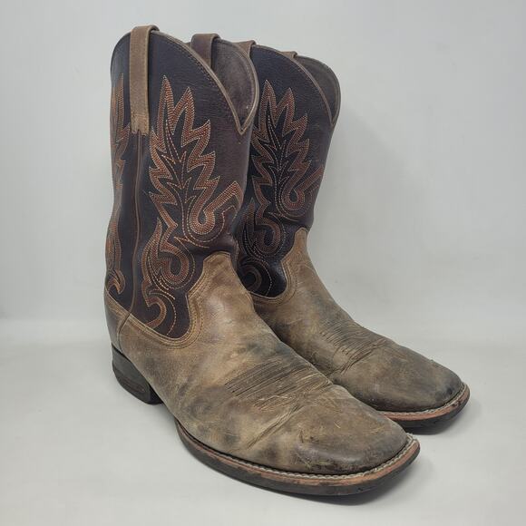 Ariat Other - Ariat Boots Mens 10D Brown Leather Western Cowboy Square Toe 100038449 Layton